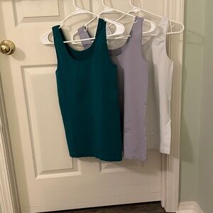 Elegant Women's Tank Tops - Teal, Lavender, and White